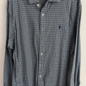 Polo 100% cotton, long sleeve button-down, XXL, slim fit
